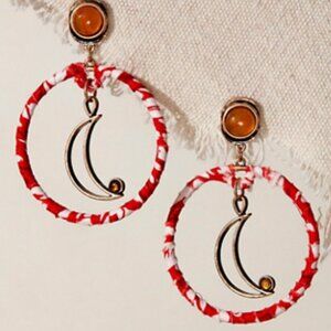 NWT Free People Time Will Tell Earrings in Red